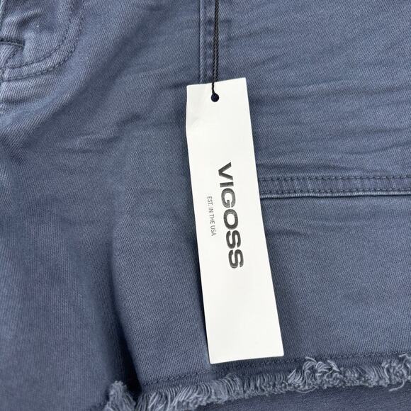Vigoss Marley Jean Shorts Size 33 Grayish Blue Mid Rise Cut Off Stretch Denim - Picture 5 of 13